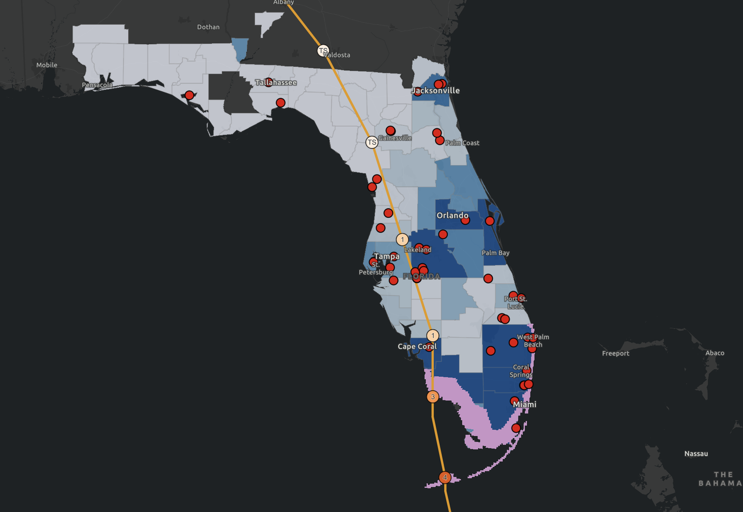 Hurricanes and their effects on the Florida population