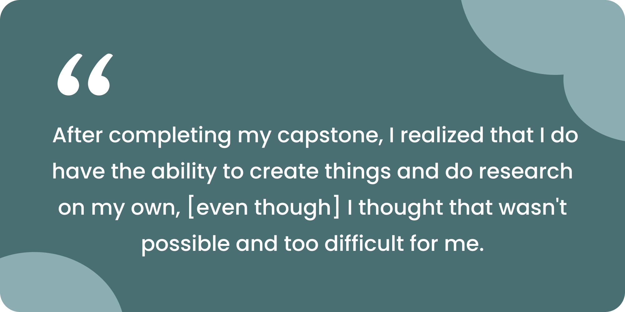 Student testimonial